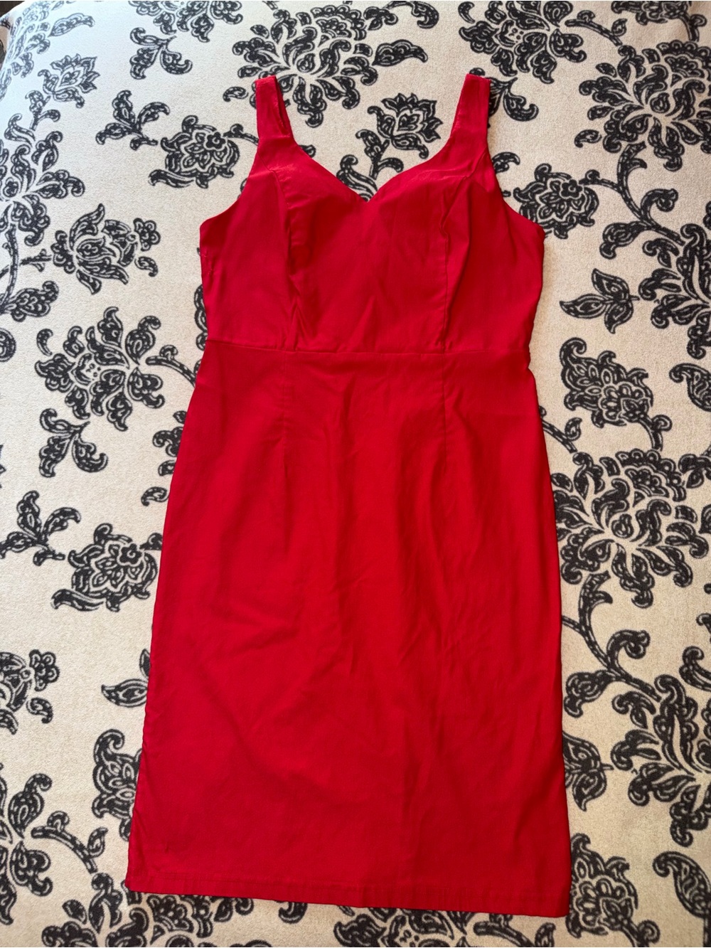 Grace Karin Red V-Neck Sleeveless Midi Dress